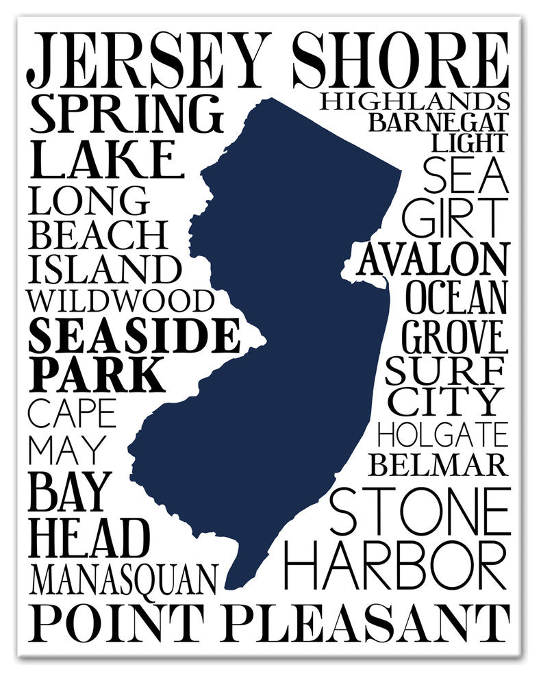 New Jersey Shore 11x14 Canvas Wall Art