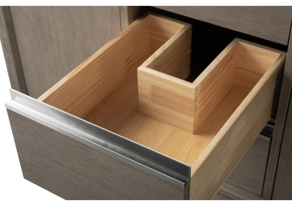 Vanity Art Bathroom Vanity With Sink, Driftwood Gray, 72" Double