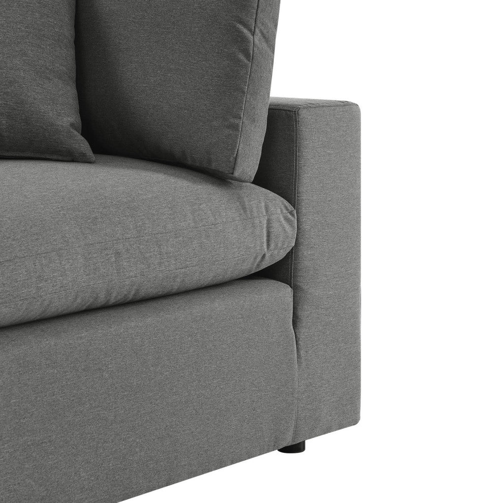 Modular Lounge Sectional Deep Sofa Set, Charcoal Gray, Modern, Outdoor