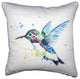 Green Hummingbird Small Outdoor/Indoor Pillow 12x12 - Set of Two