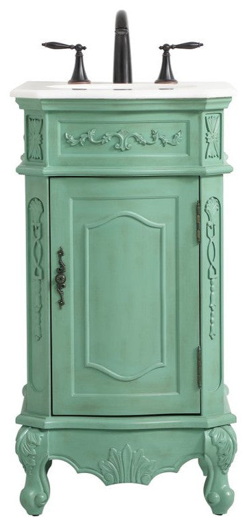19" Single Bathroom Vanity, Vintage Mint