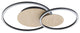 Palma 2-Light Integrated LED Ceiling Light, Structured Black and Veneer Oak