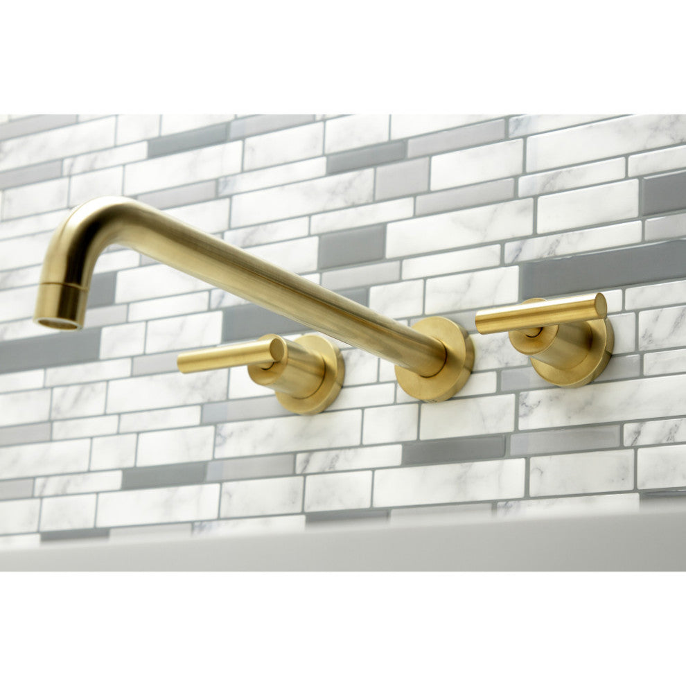 KS8047CML Wall Mount Tub Faucet, Brushed Brass