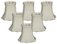 5" Decorative Trim Fancy Square Bell Chandelier Lamp Shade, White, Set of 6
