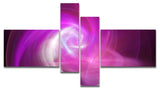 Pink Fractal Abstract Illustration, Abstract Canvas Wall Art, 60"x32", 4 panels