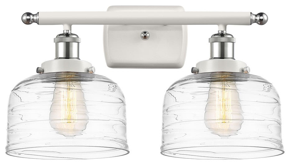 Innovations 916-2W-WPC-G713-LED 2-Light Vanity Light, White, Polished Chrome