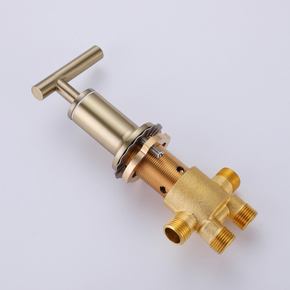 Luxury Deck Mounted Roman Bathtub Faucet With Hand Shower & 3 Lever Handles