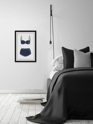"Navy Bikini" Framed Painting Print, 12"x18"
