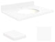 Quartz 49"x22" Vanity Top, Single Faucet Hole, Nano Crystal, White Bowl