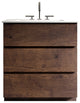 Freestanding Bathroom Vanity Set with White Ceramic Sink Basin, Walnut, 30"
