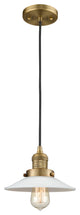 Halophane 1-Light Mini Pendant, Brushed Brass, Matte White Halophane