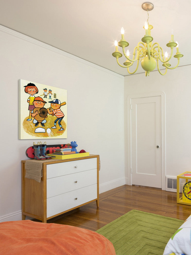 "Baseball Team" Painting Print on Canvas by Curtis