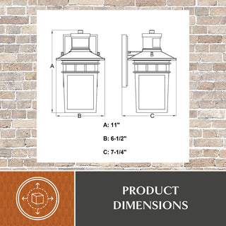 Ridge 1 Light Aluminum Black Motion Sensor Dusk to Dawn Outdoor Wall Lantern