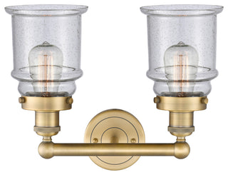 Canton 2-Light 15" Bath Vanity Light, Brushed Brass Finish, Seedy Shade