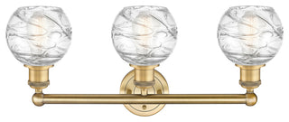 Athens Deco Swirl 3-Light 24" Bath Vanity Light, Brushed Brass, Clear