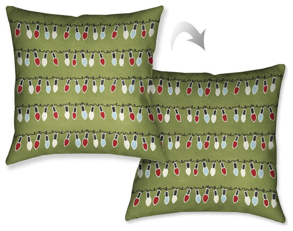 Laural Home Holiday Lights 18" X 18" Indoor Decorative Pillow