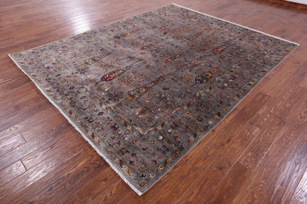 8' 1" X 10' 0" Persian Gabbeh Tribal Handmade Wool Rug - Q13002
