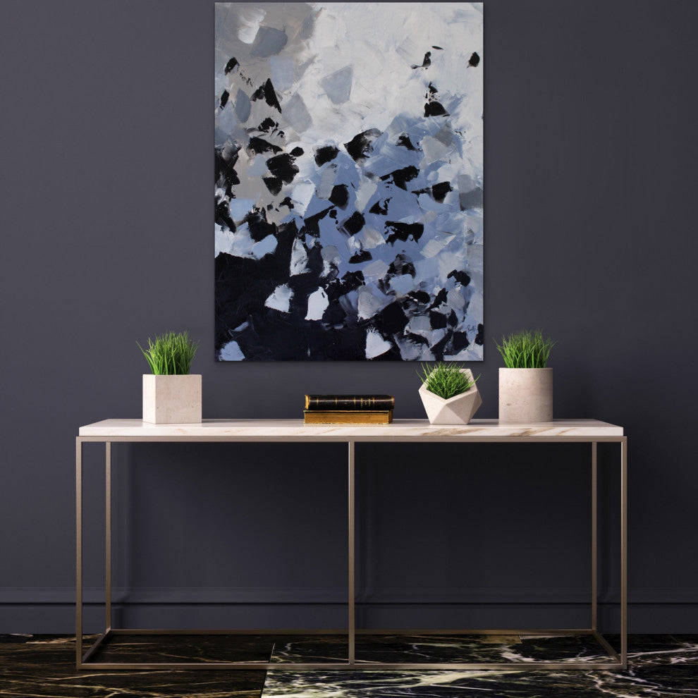 40"x30" Black white grey abstract art Original Large Modern Painting wall decor
