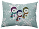 Sock Snowmen Decorative Throw Pillow, Green-Gray, 14"x20"