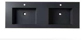 Dowell 22" FTB Resin Bathroom Vanity Basin, Black, 61wx22dx6h