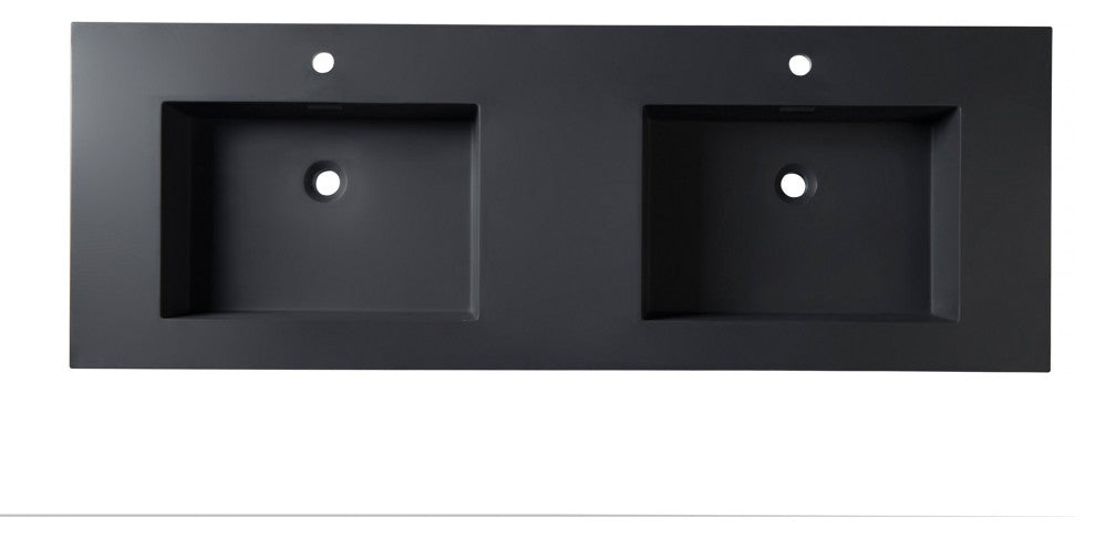 Dowell 22" FTB Resin Bathroom Vanity Basin, Black, 61wx22dx6h