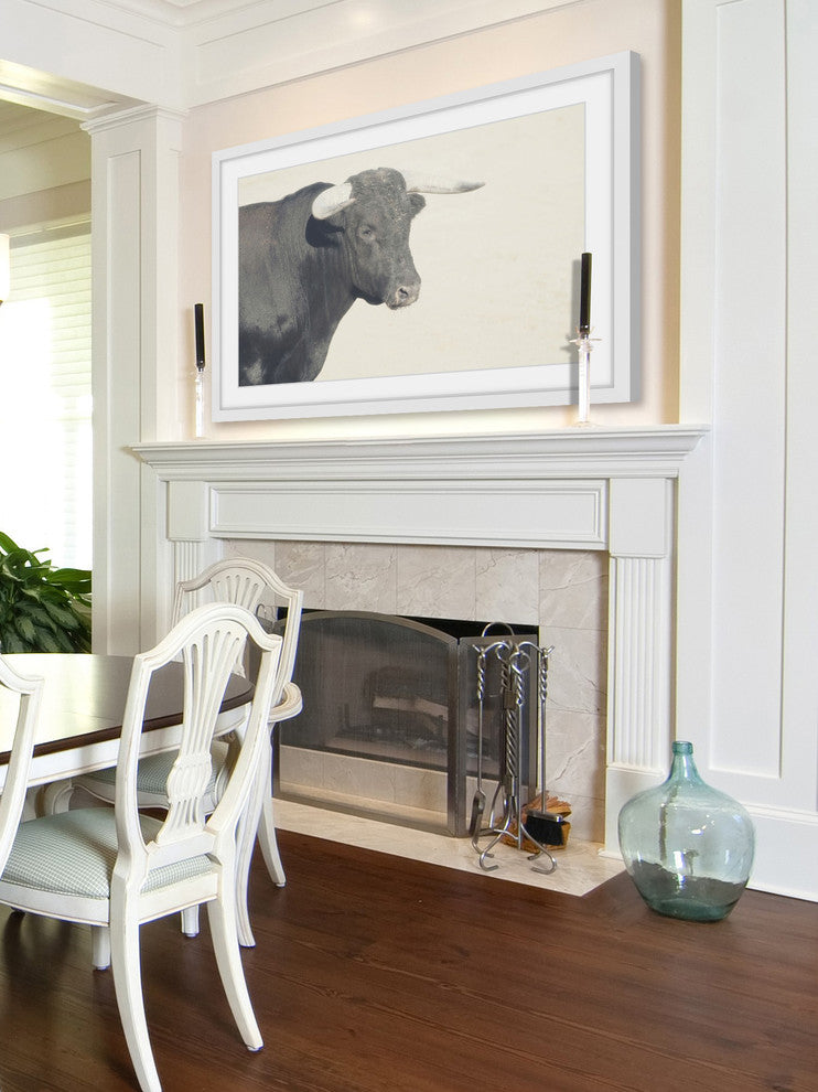 Marmont Hill, "White Antlers" Framed Painting Print, 18x12