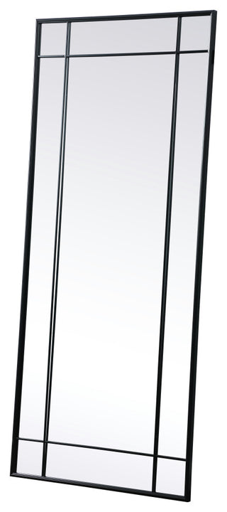 French Panel Full Length Mirror 30x70", Black