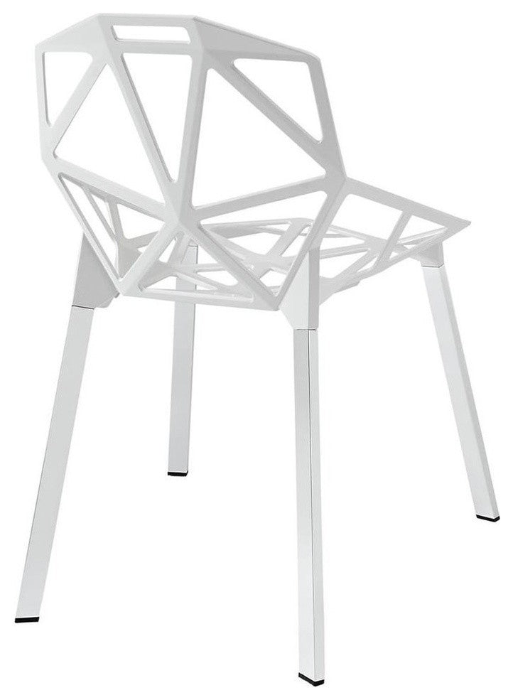 Modern White Connections Dining Side Chair