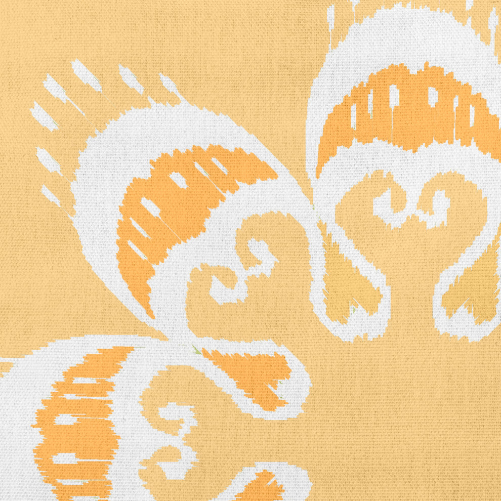 Ikat Mandala Indoor/Outdoor Throw Pillow, Sunshine Yellow, 18x18"