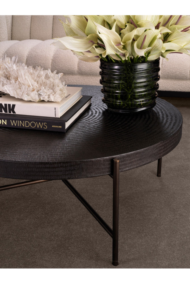 Round Gunmetal Coffee Table | Eichholtz Nikos