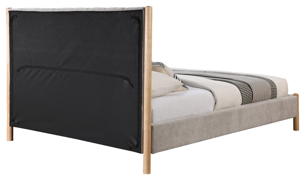 Kona Upholstered Bed, Gray, Queen