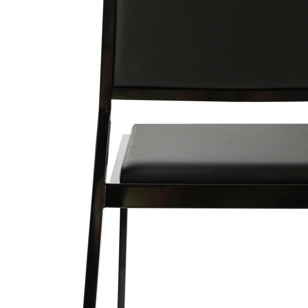 Gale Performance Vegan Leather Stackable Stool, Set of 2, Black