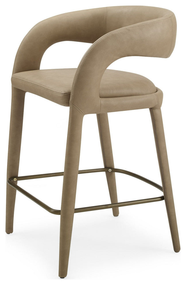 Modrest Faerron Modern Tan Leatherette Counter Chair