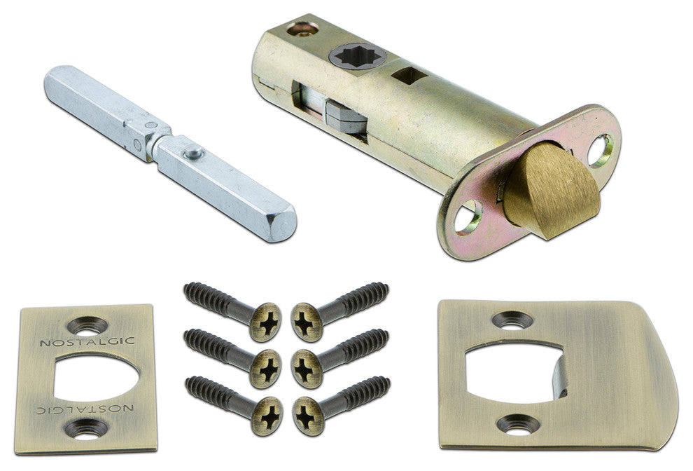 Victorian Plate Passage Poreclain Door Knob, Antique Brass