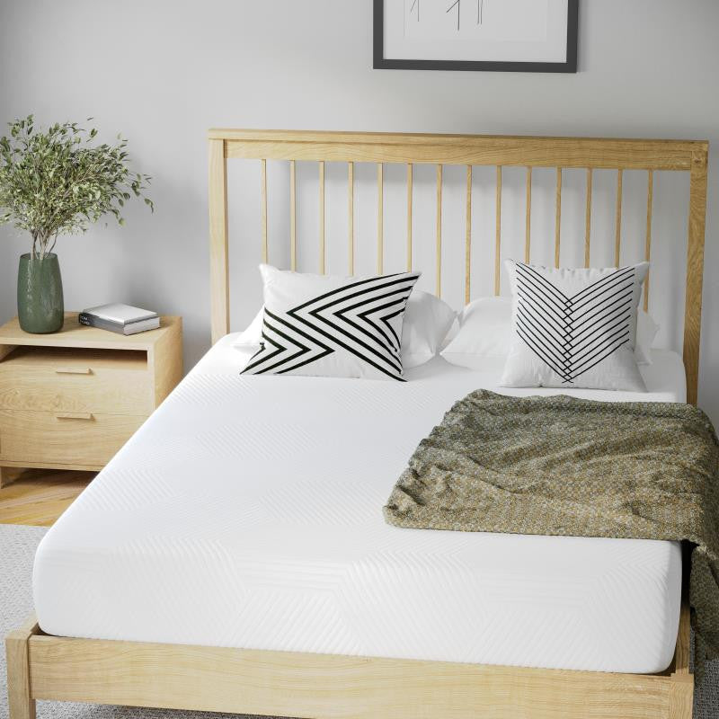 Jasmine Charcoal & Green Tea Cooling Gel Memory Foam 8" CertiPUR-US Mattress, White, Full