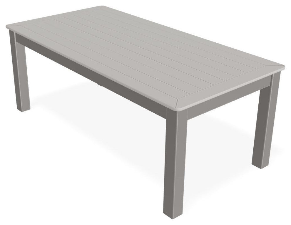 24" x 48" Marine Grade Outdoor Coffee Table, Warm Gray
