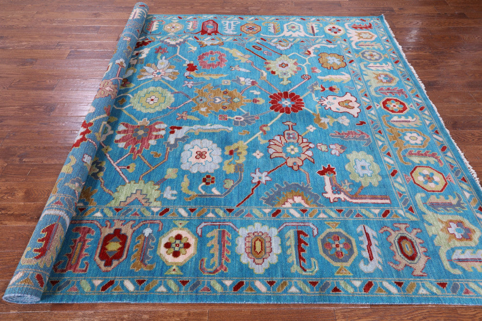 Handmade Turkish Oushak Wool Rug 8' 1" X 10' 3" - Q15862