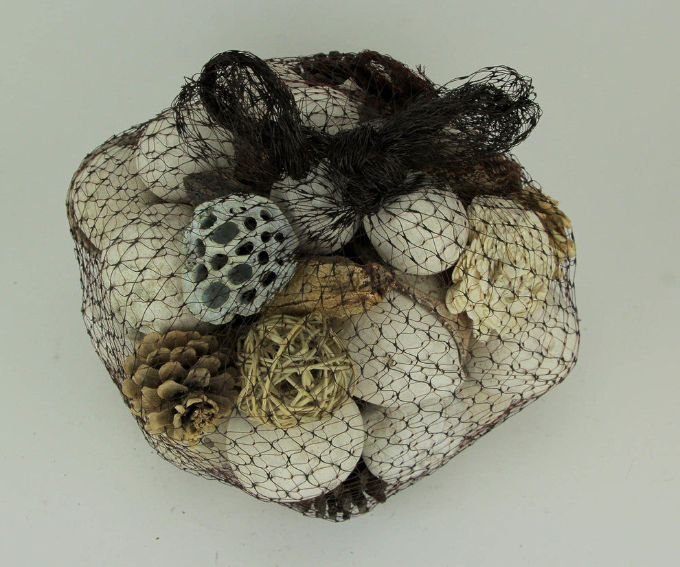 Neutral White Decorative Mushroom Mix Assorted Dried Botanicals In a Bag