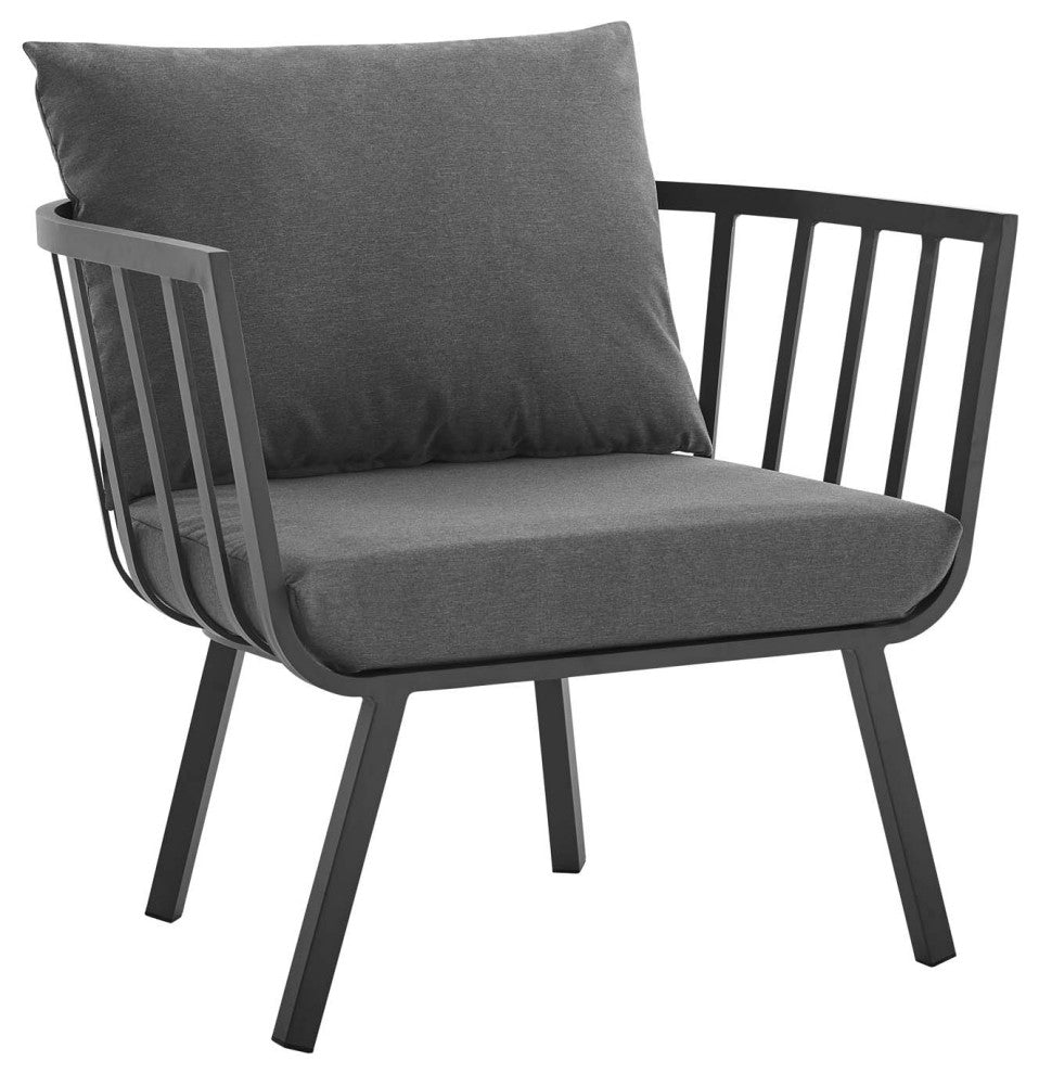 Riverside 7 Piece Outdoor Patio Aluminum Set Gray Charcoal