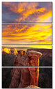 Colorado Monument At Sunset, Modern Landscape Canvas Art, 28"x48", 4 Panels
