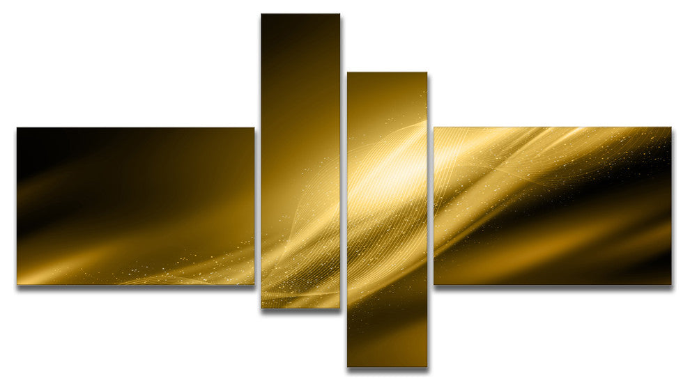 Sparkle Gold Texture Pattern, Abstract Canvas art print, 60"x32", 4 panels