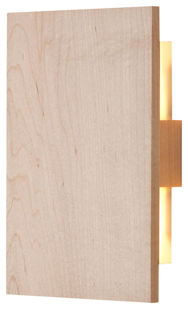 Tersus LED Wall Sconce, Maple, Metal Plate: Brushed Aluminum