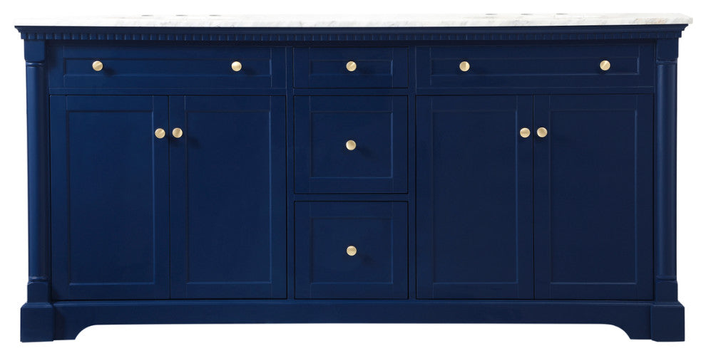 Home Living 21.5" Transitional Black-Light Bathroom Vanity, Blue, 72