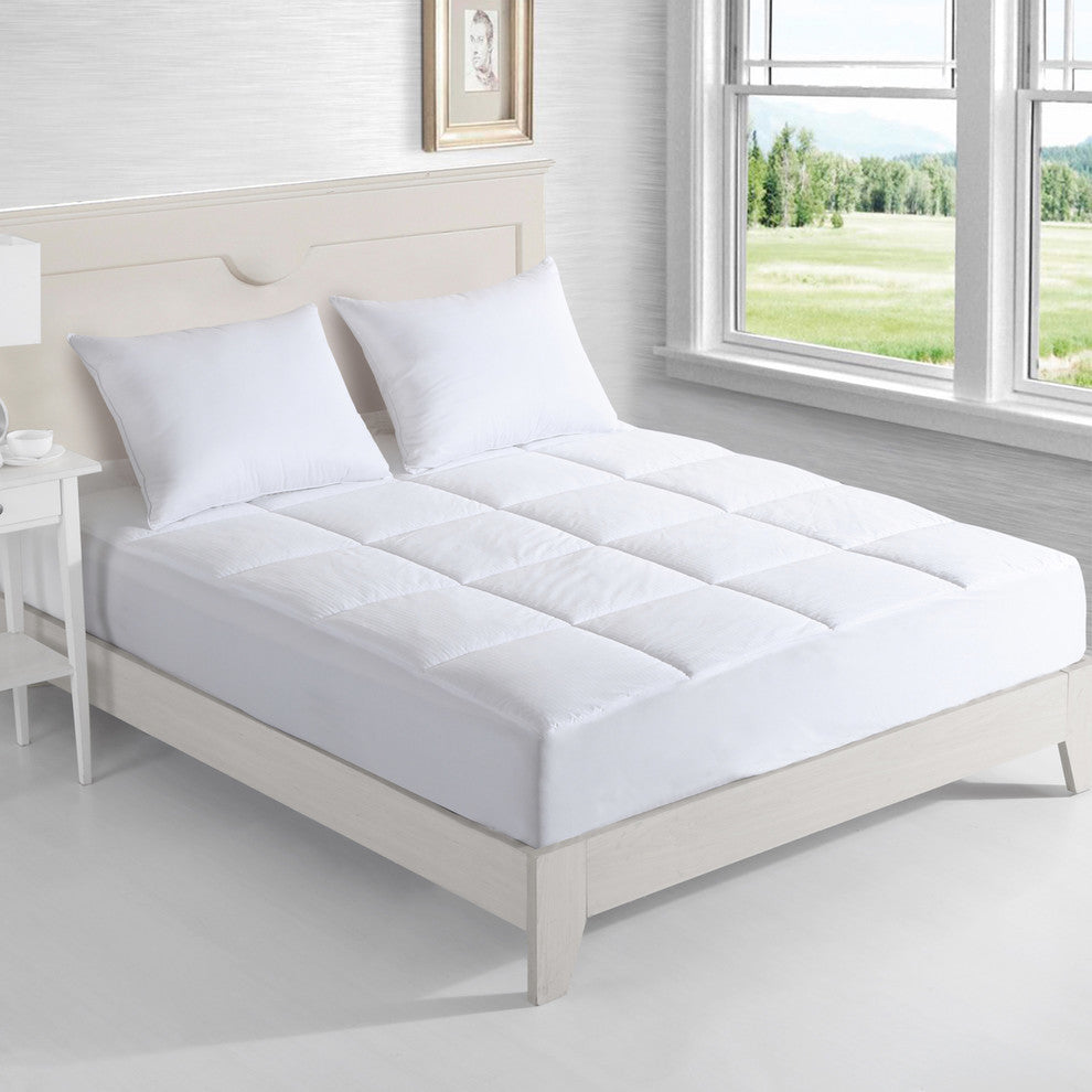 Lotus Home Luxury 400 Thread Count Cotton Water and Stain Resistant Mattress Pad