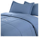 Lotus Home Water and Stain Resistant Microfiber Comforter Mini Set, Smoke Blue