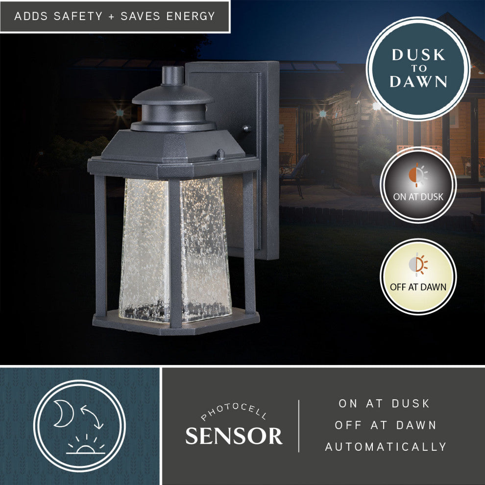 Freeport 5.5" LED Outdoor Wall Light Textured Black