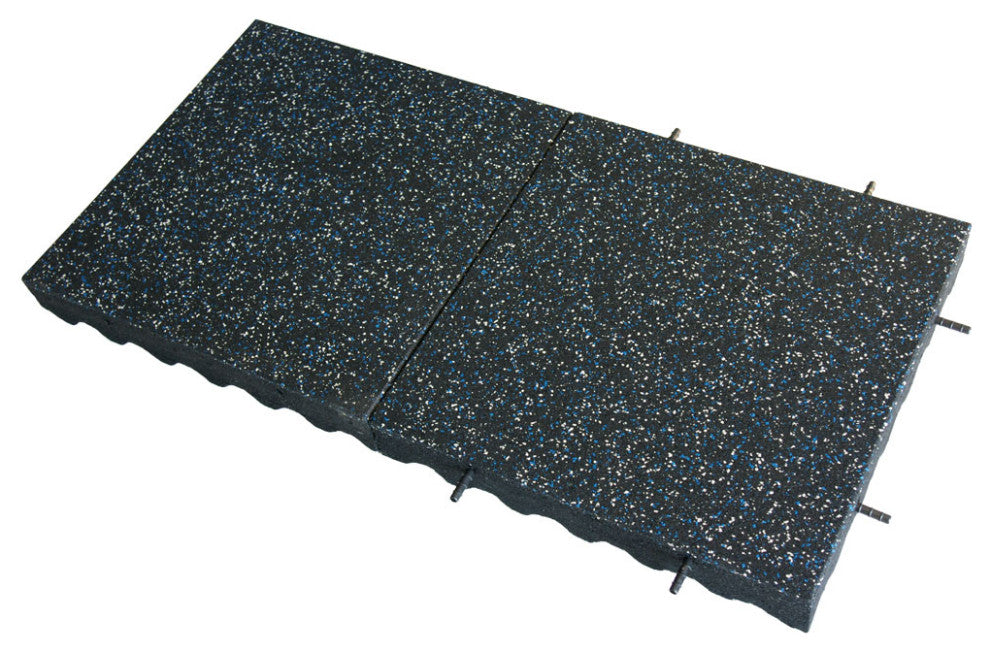 Eco-Safety Interlocking Tiles 3", Blue/White Speckled, 8-Pk