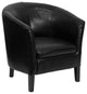 Flash Furniture Black Leather Barrel Shaped Guest Chair