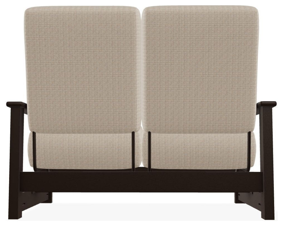 Leeward Deep Seat Outdoor Loveseat with Hidden Motion, Bliss Sand/Kona