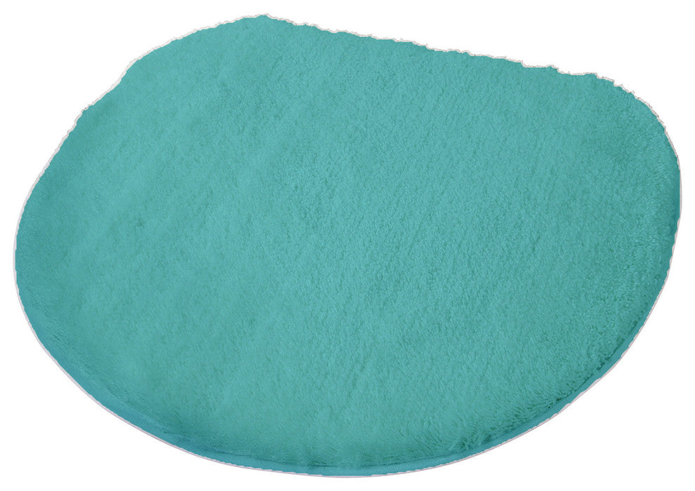 Cotton Non Slip Washable Bathroom lid cover, Kansas, Turquoise